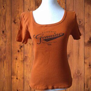 HARLEY DAVIDSON WOMEN'S LARGE SHORT SLEEVE ORANGE T-SHIRT PULLOVER WHEELING, WV